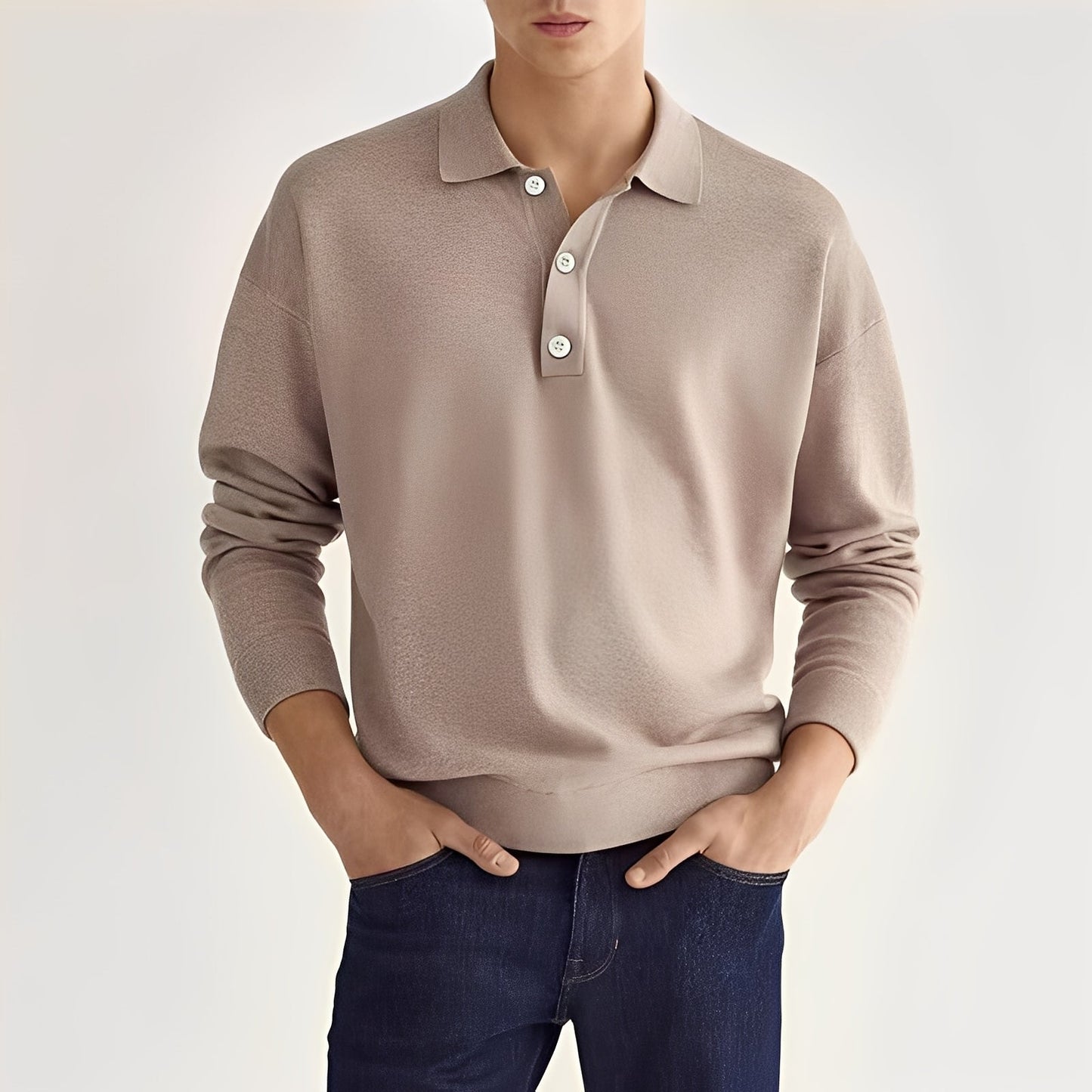 Zavier - Lässiges langes Herren-Poloshirt