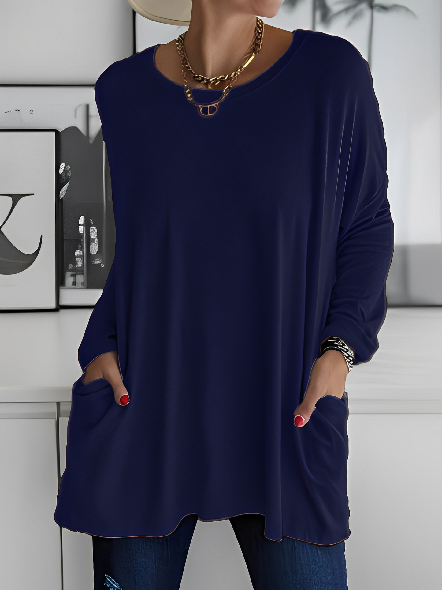 Leola - Komfortabler Damenpullover mit Taschen