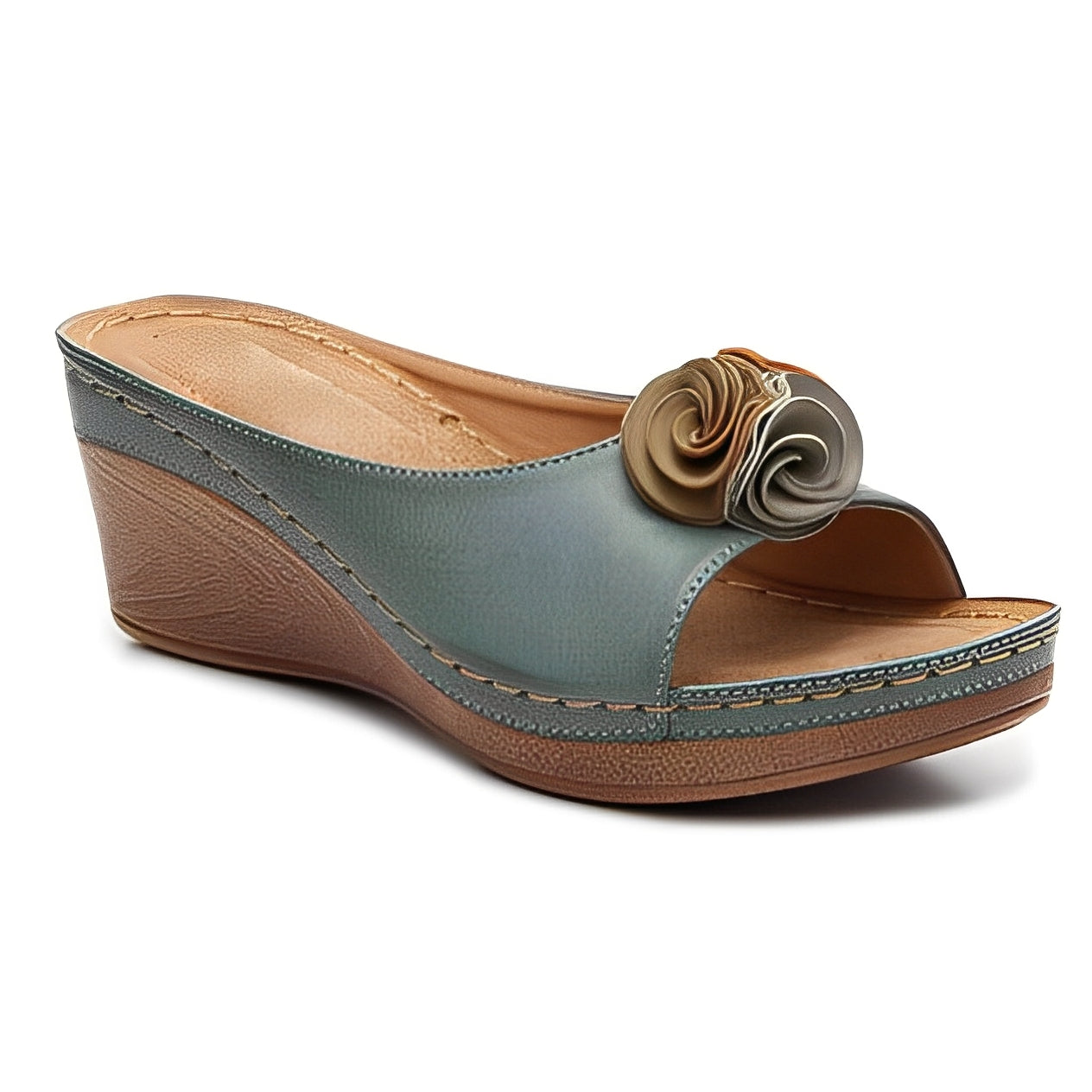 Elora - Damen-Keilabsatzsandalen mit Blumendesign