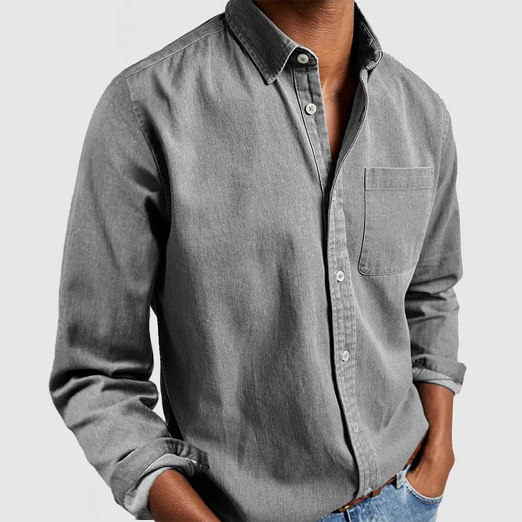Blake - Bequemes Herren-Langarmshirt mit Kragen