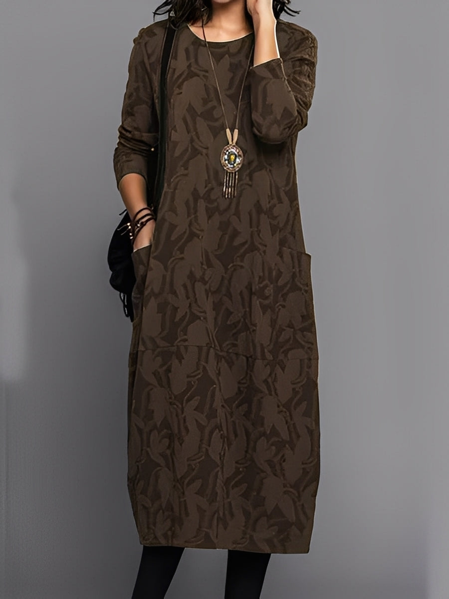 Kadence - Elegantes Damenkleid mit langen Ärmeln und Design