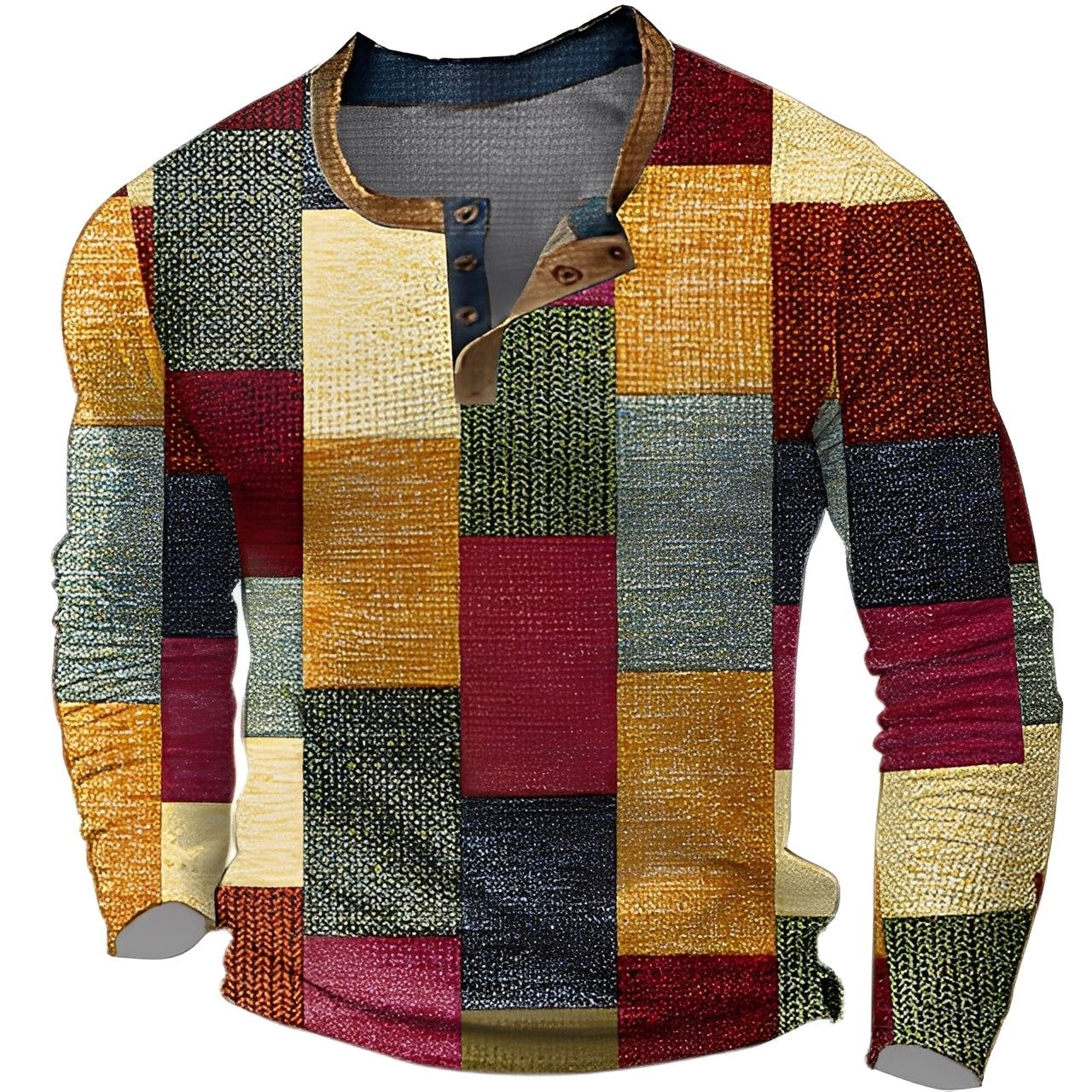 Brennan - Bequemes, bedrucktes Herren-Langarmshirt