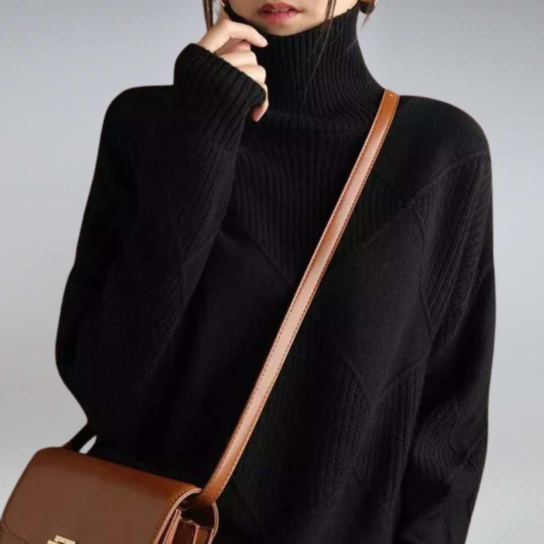 Camille – Damen-Kaschmirpullover mit Rollkragen