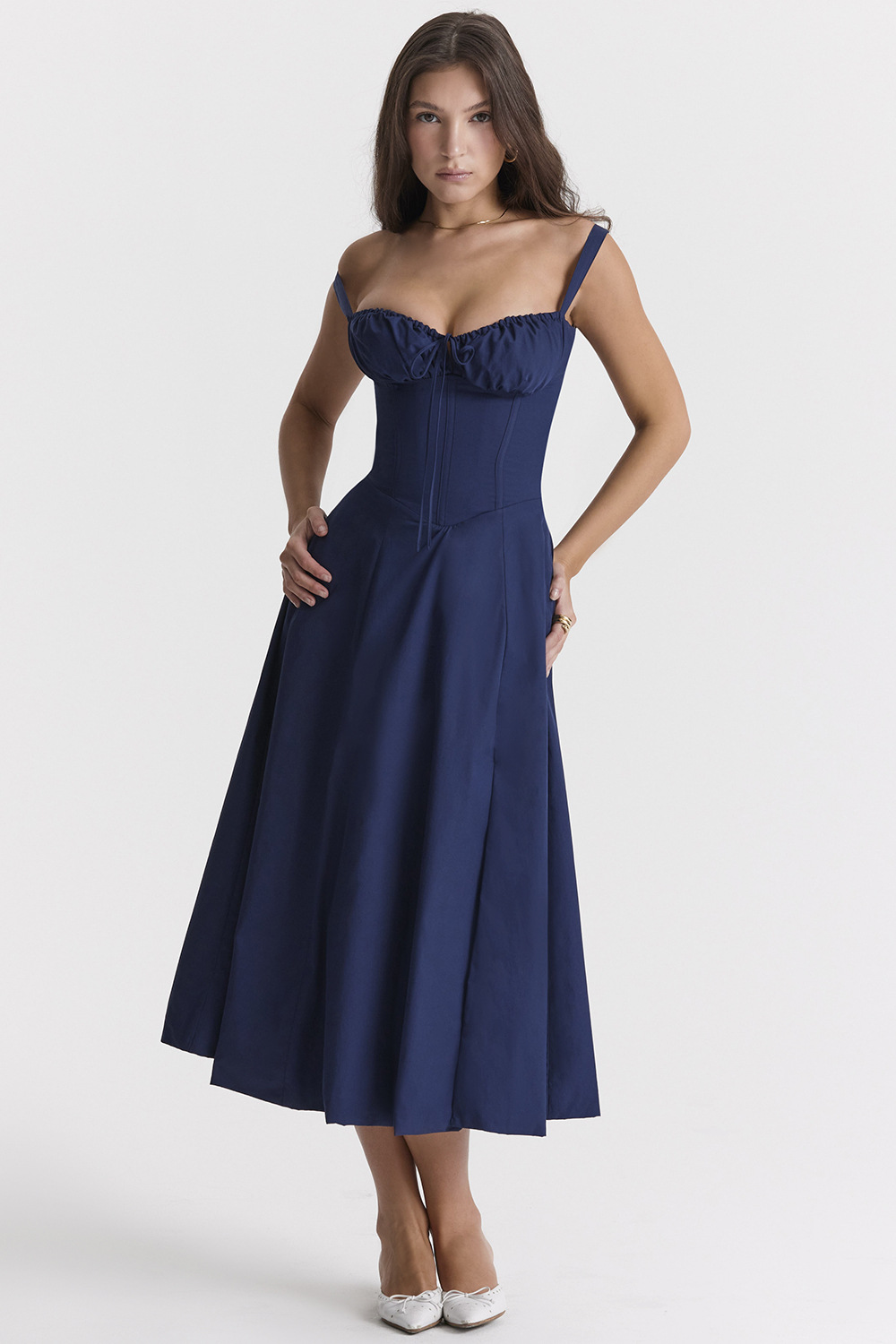 Jacqueline - Elegantes mittellanges Korsettkleid für Damen