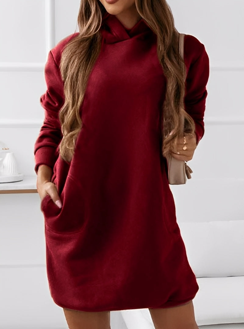 Michaela - Elegantes, kurzes Damenkleid mit Kapuze