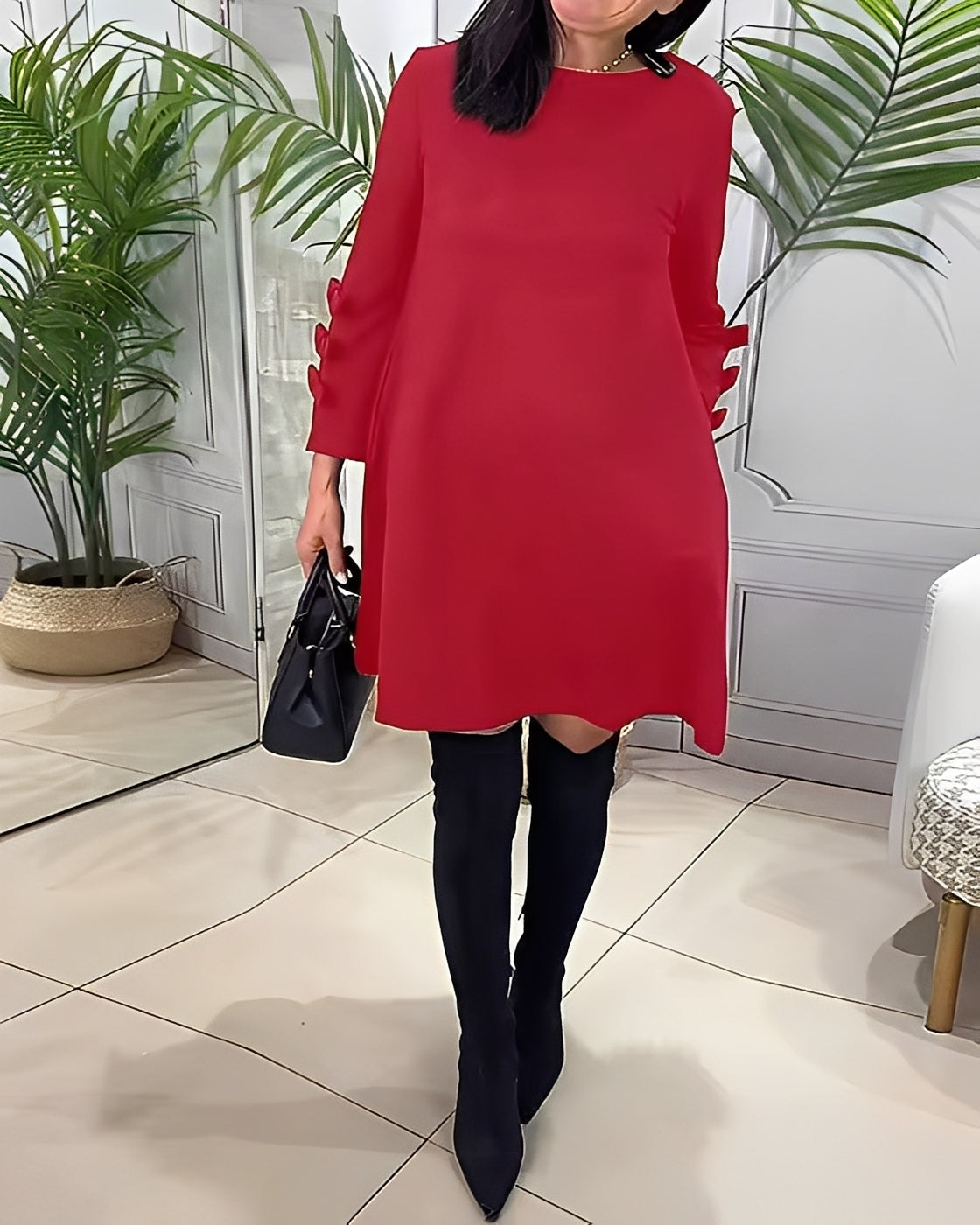 Elenora - Elegantes Kleid mit langen Ärmeln für Frauen