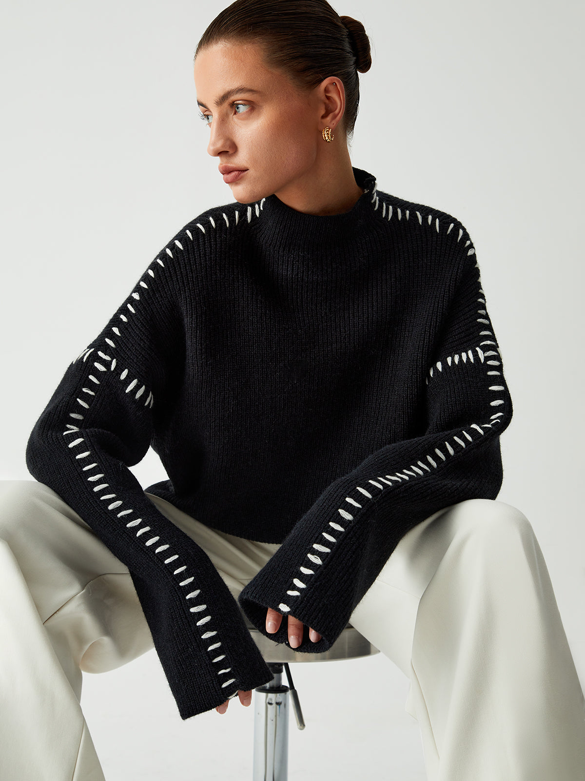 Theresa – Lässiger, lockerer Rollkragenpullover