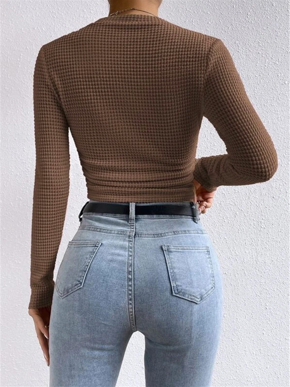 Tessa – Slim-Pullover im Waffelmuster