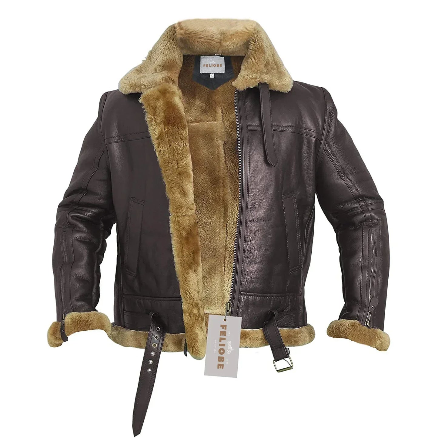Benjamín - Lockere Bomberjacke aus Schaffell-Leder