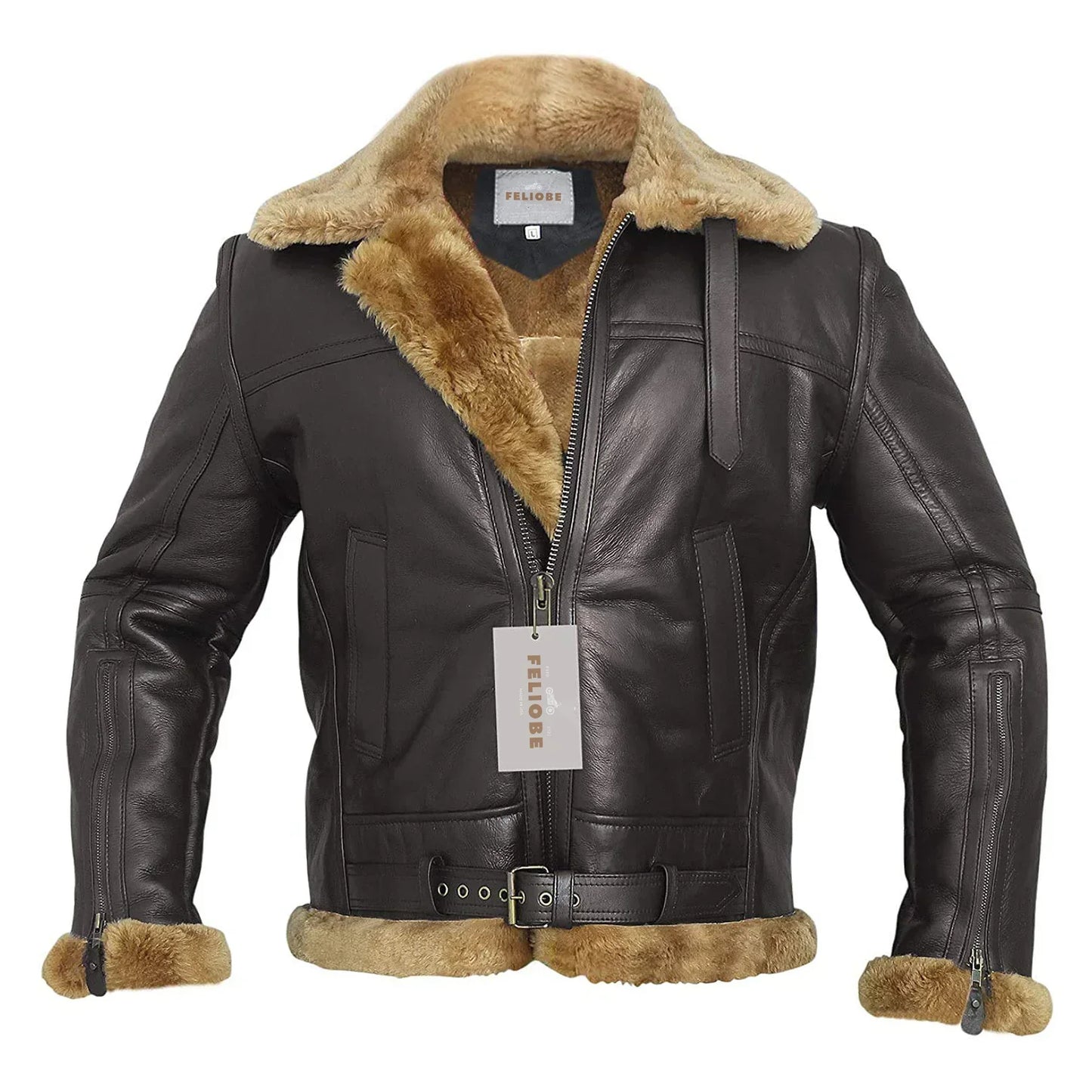 Benjamín - Lockere Bomberjacke aus Schaffell-Leder