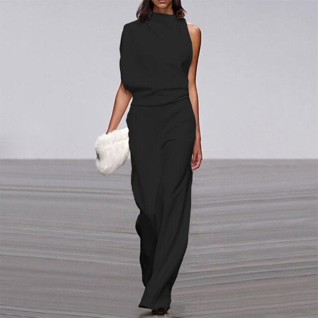 Sloane – Ärmelloser, einfarbiger, rückenfreier Jumpsuit