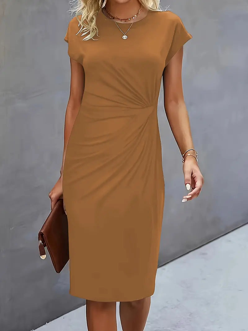 Reilly – Feminin geschnittenes Midikleid mit Knotendetail vorn