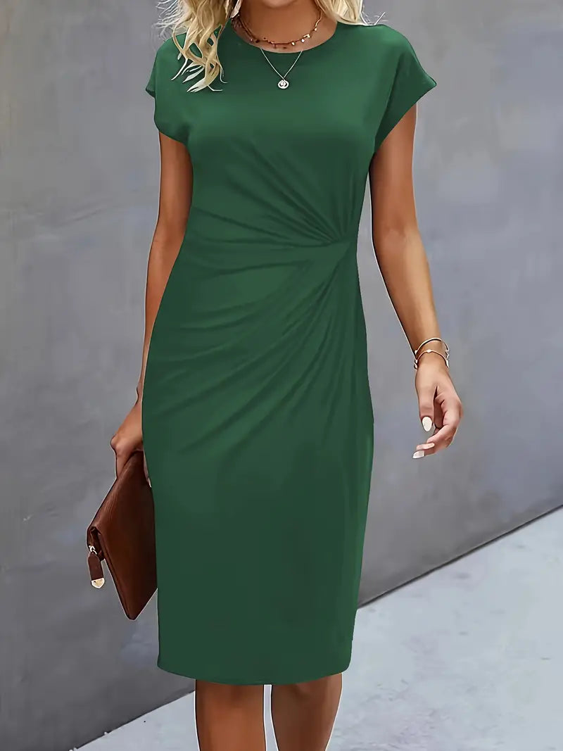 Reilly – Feminin geschnittenes Midikleid mit Knotendetail vorn