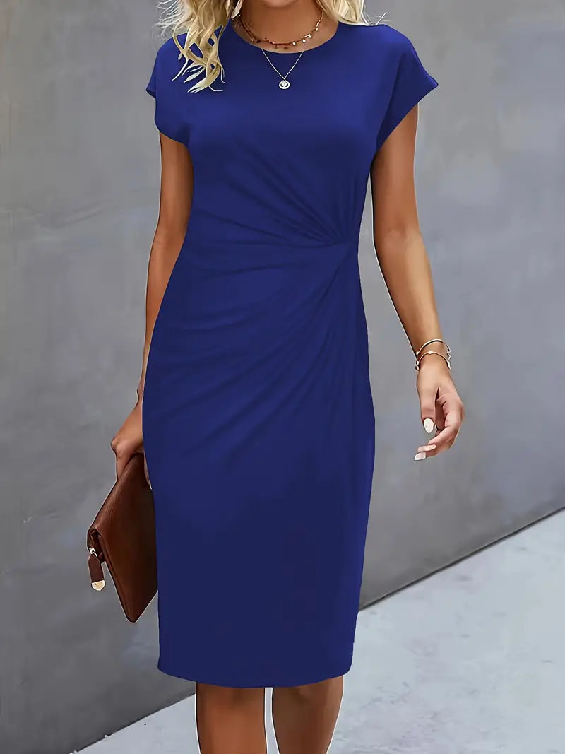 Reilly – Feminin geschnittenes Midikleid mit Knotendetail vorn