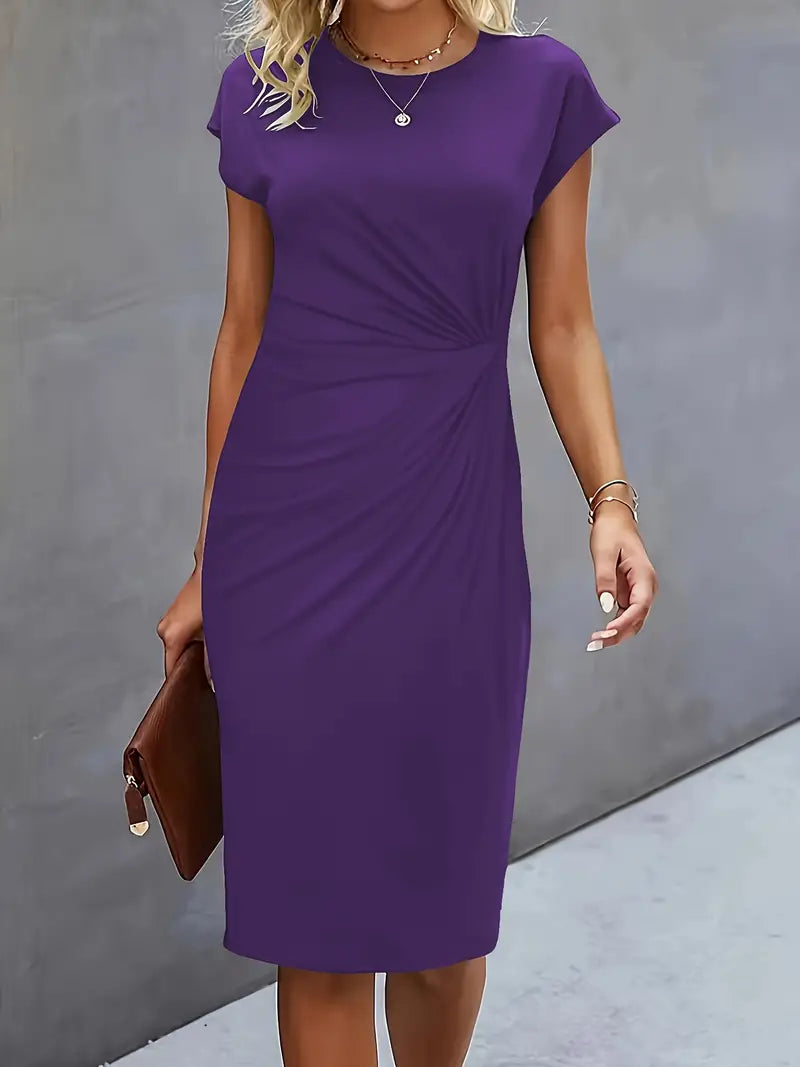 Reilly – Feminin geschnittenes Midikleid mit Knotendetail vorn