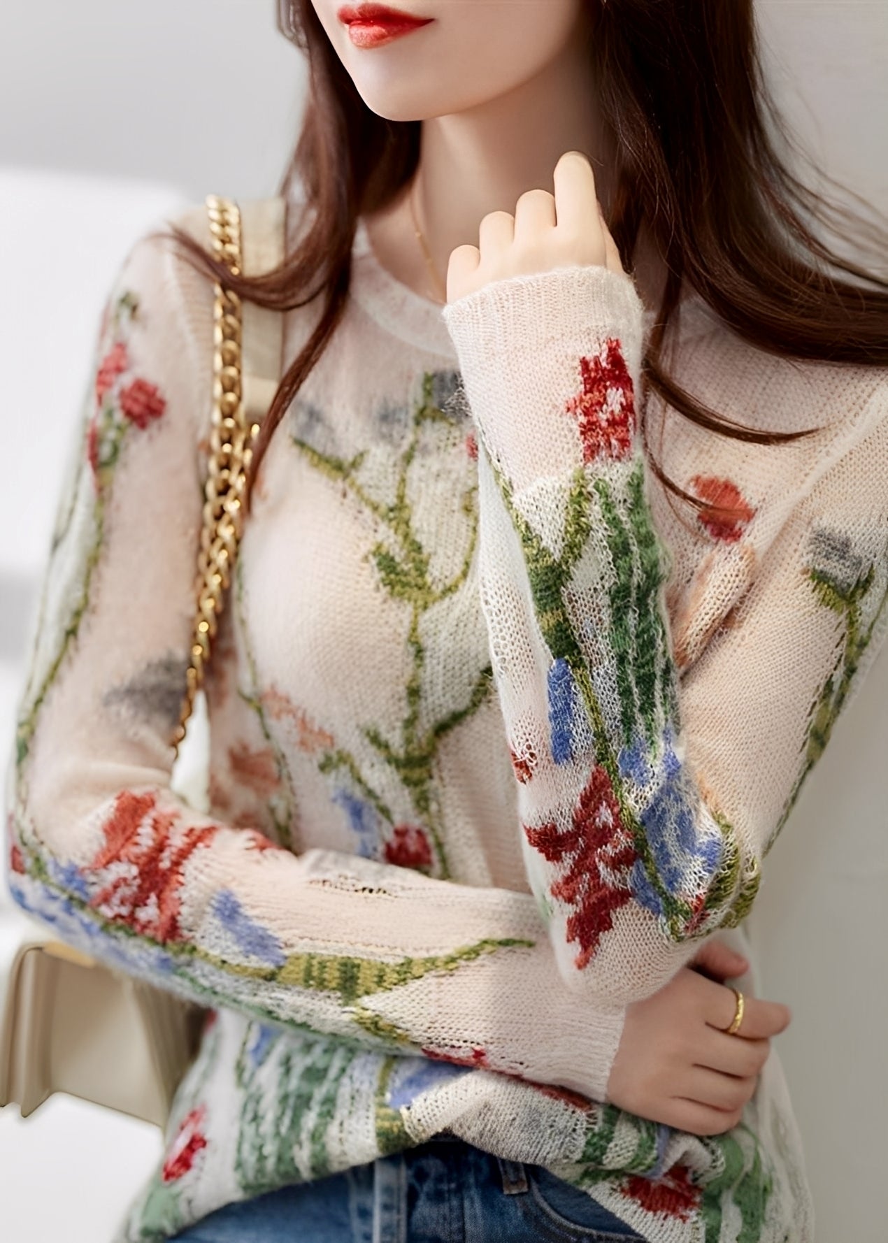 Gisselle - Schicker Damenpullover mit Blumen