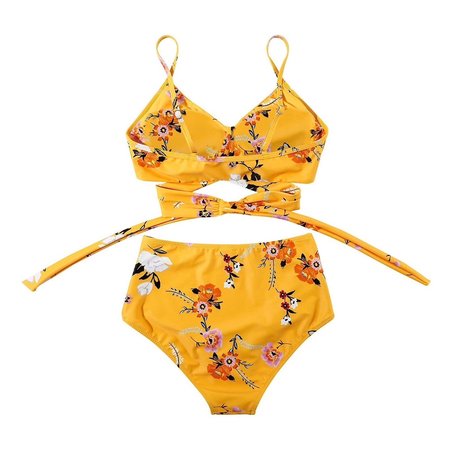 Kelda - Damen-Bikini mit hohem Bund und Blumen