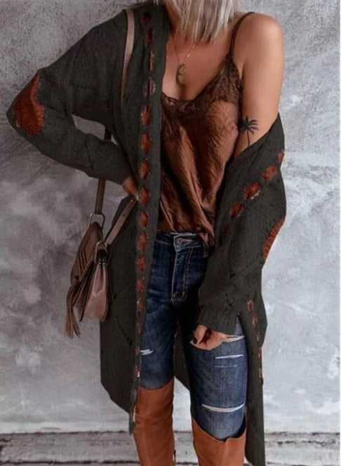 Alana - Schicker Langer Kapuzen-Cardigan
