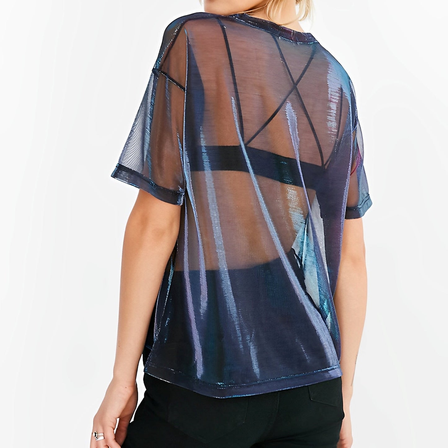 Elfleda - Durchsichtige Mesh-Bluse für Frauen