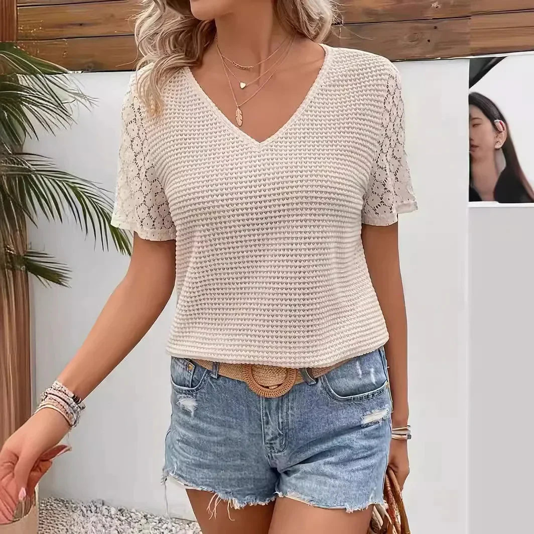 Shirley - Elegantes Sommer-Spitzen-T-Shirt für Frauen