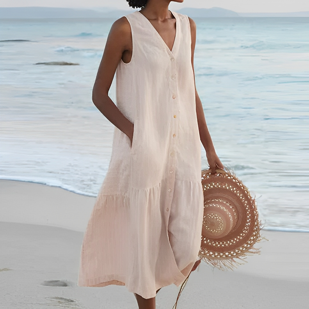 Sabryna - Schlichtes Leinenkleid für den Sommer