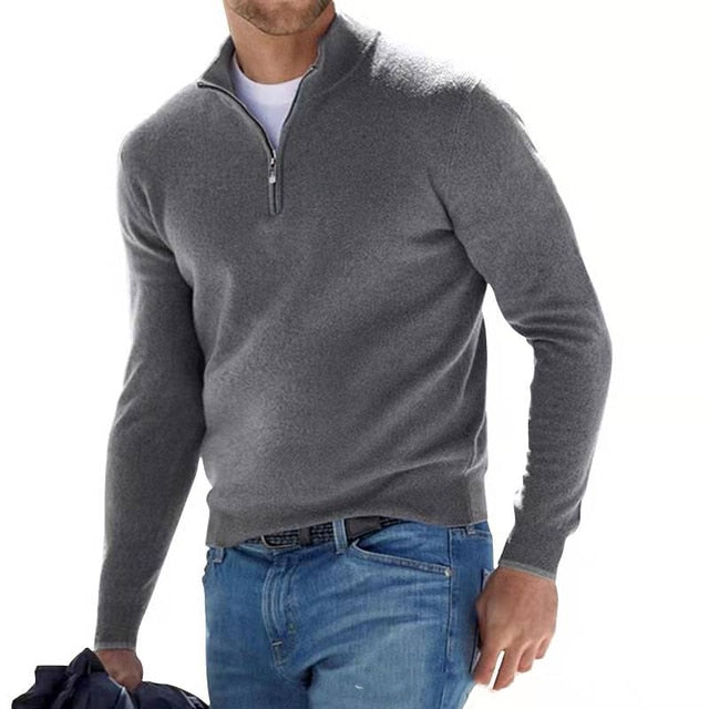 Franco - V-Ausschnitt Pullover mit Zipper