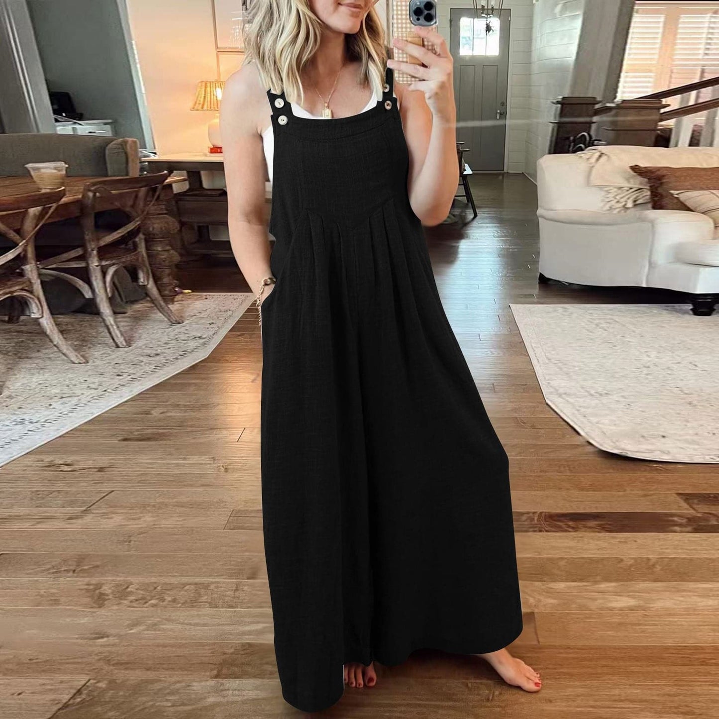 Maryann - Luftiger Damen-Leinenjumpsuit