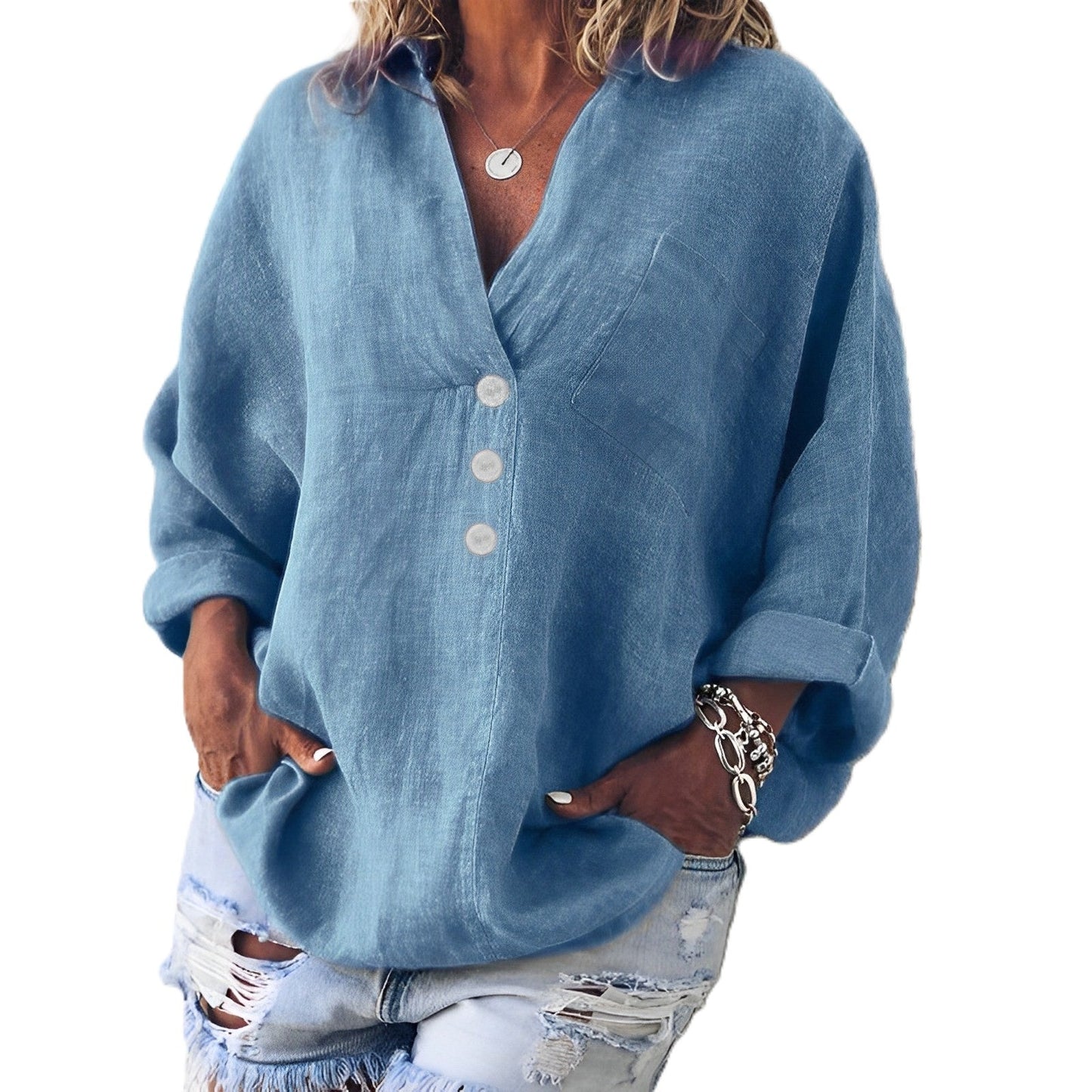 Pamella - Trendiges, locker geschnittenes Langarmshirt