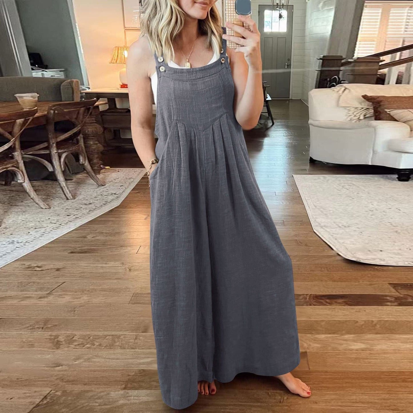 Maryann - Luftiger Damen-Leinenjumpsuit