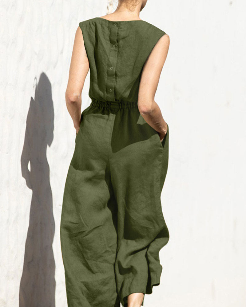 Lorena - Leichter Damen-Sommerjumpsuit ohne Ärmel