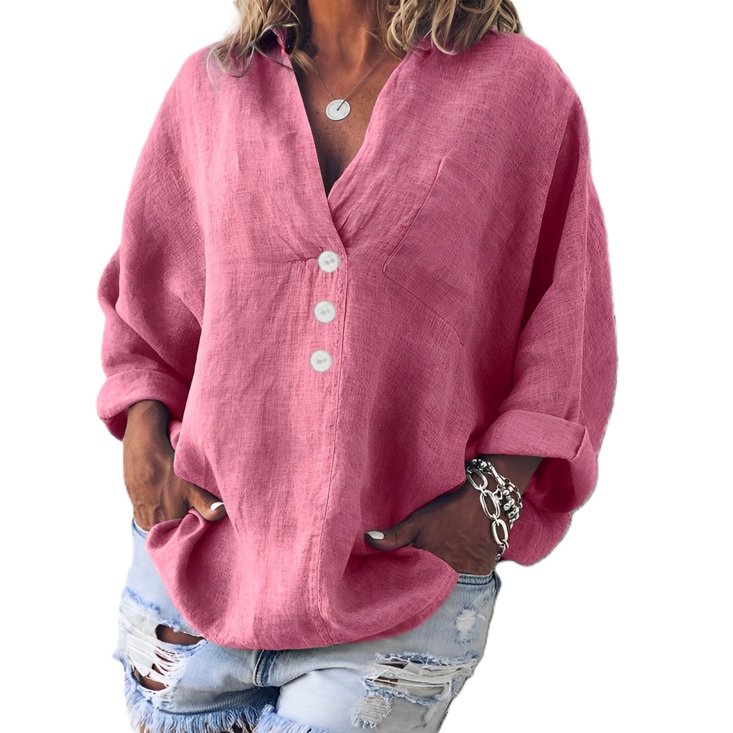 Pamella - Trendiges, locker geschnittenes Langarmshirt