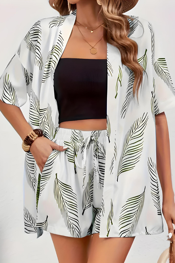 Leola - Zweiteiliges Sommer-Set mit tropischem Blumenmuster