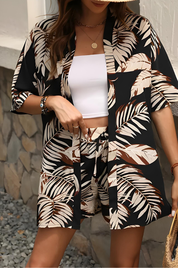 Leola - Zweiteiliges Sommer-Set mit tropischem Blumenmuster