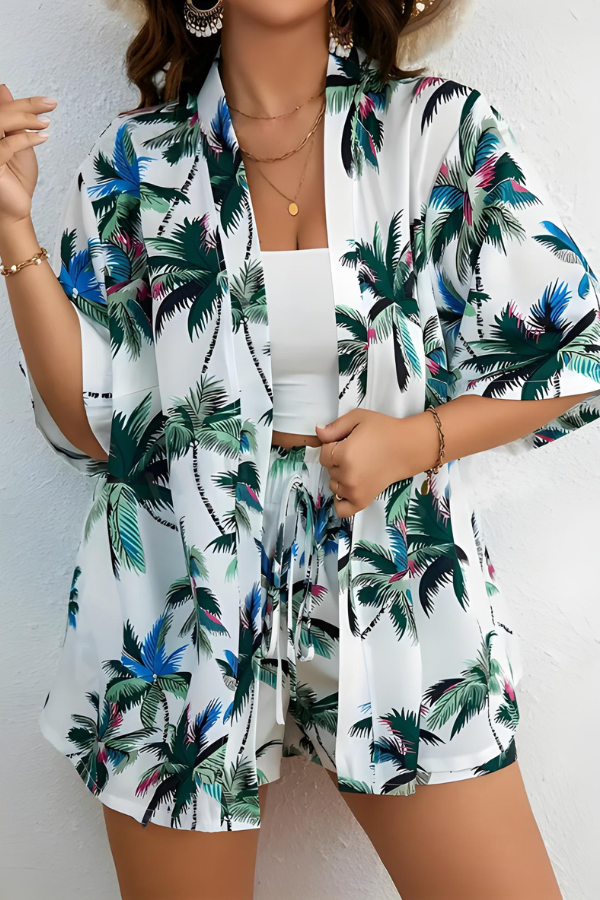 Leola - Zweiteiliges Sommer-Set mit tropischem Blumenmuster