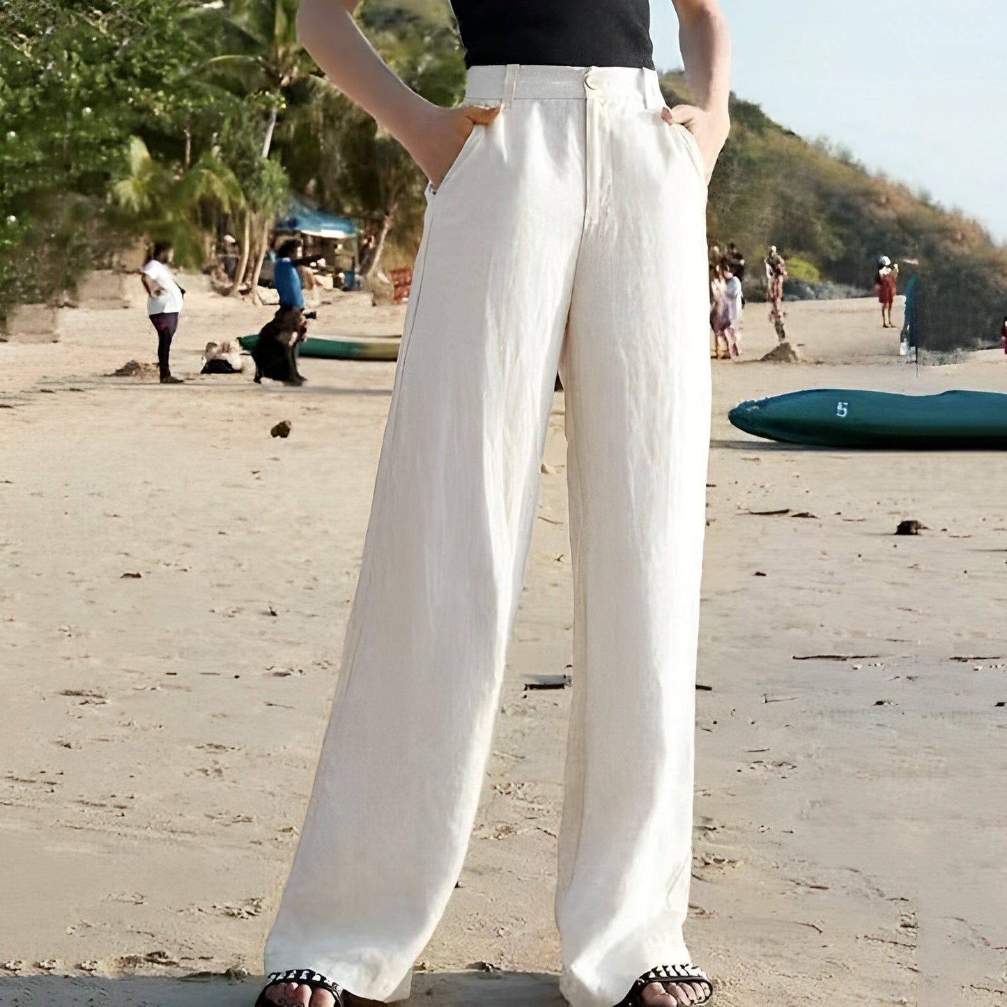 Arielle - Damenhose mit hoher Taille und geradem Schnitt