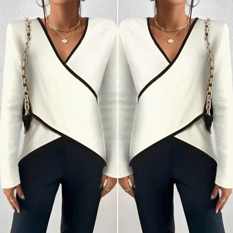 Freydis - Damen Langarmshirt mit V-Ausschnitt