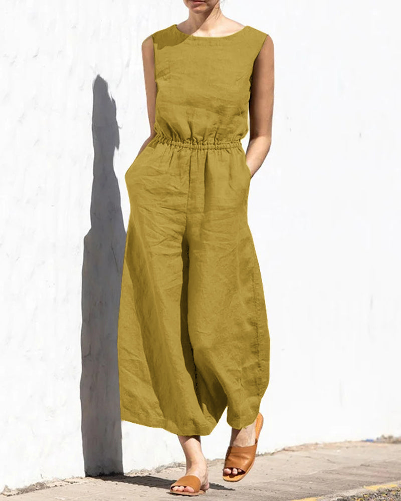 Lorena - Leichter Damen-Sommerjumpsuit ohne Ärmel