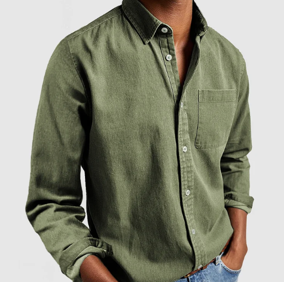 Evander - Herren Freizeit-Jeanshemd, Weiche Baumwollmischung