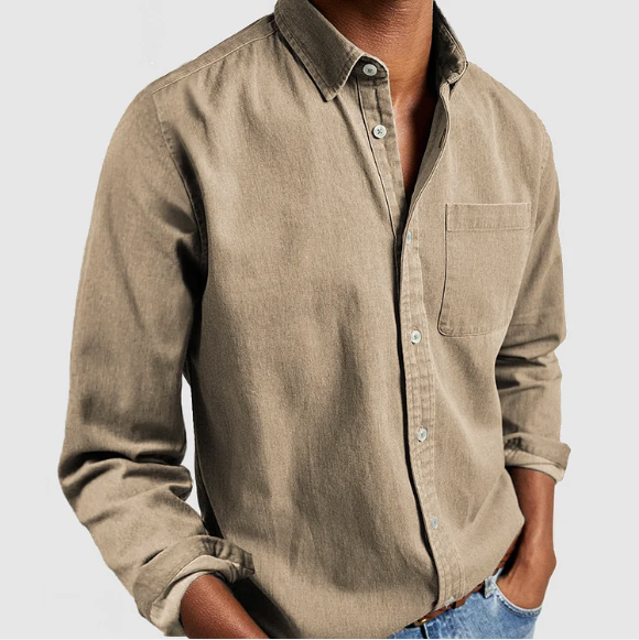 Evander - Herren Freizeit-Jeanshemd, Weiche Baumwollmischung