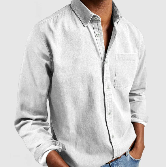 Evander - Herren Freizeit-Jeanshemd, Weiche Baumwollmischung