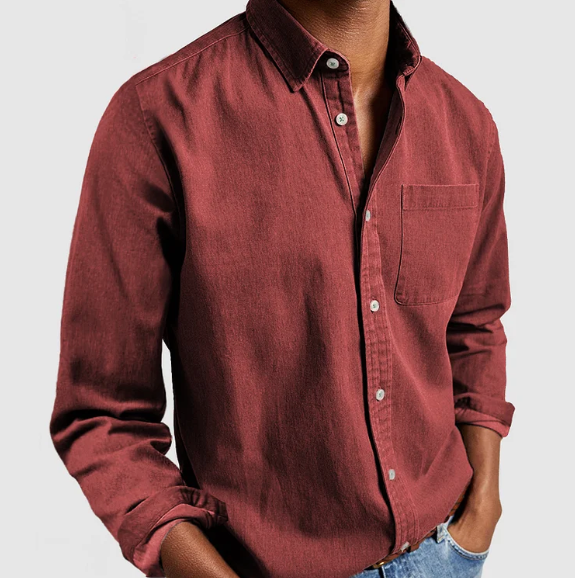 Evander - Herren Freizeit-Jeanshemd, Weiche Baumwollmischung