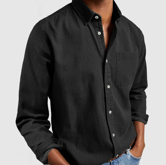 Evander - Herren Freizeit-Jeanshemd, Weiche Baumwollmischung
