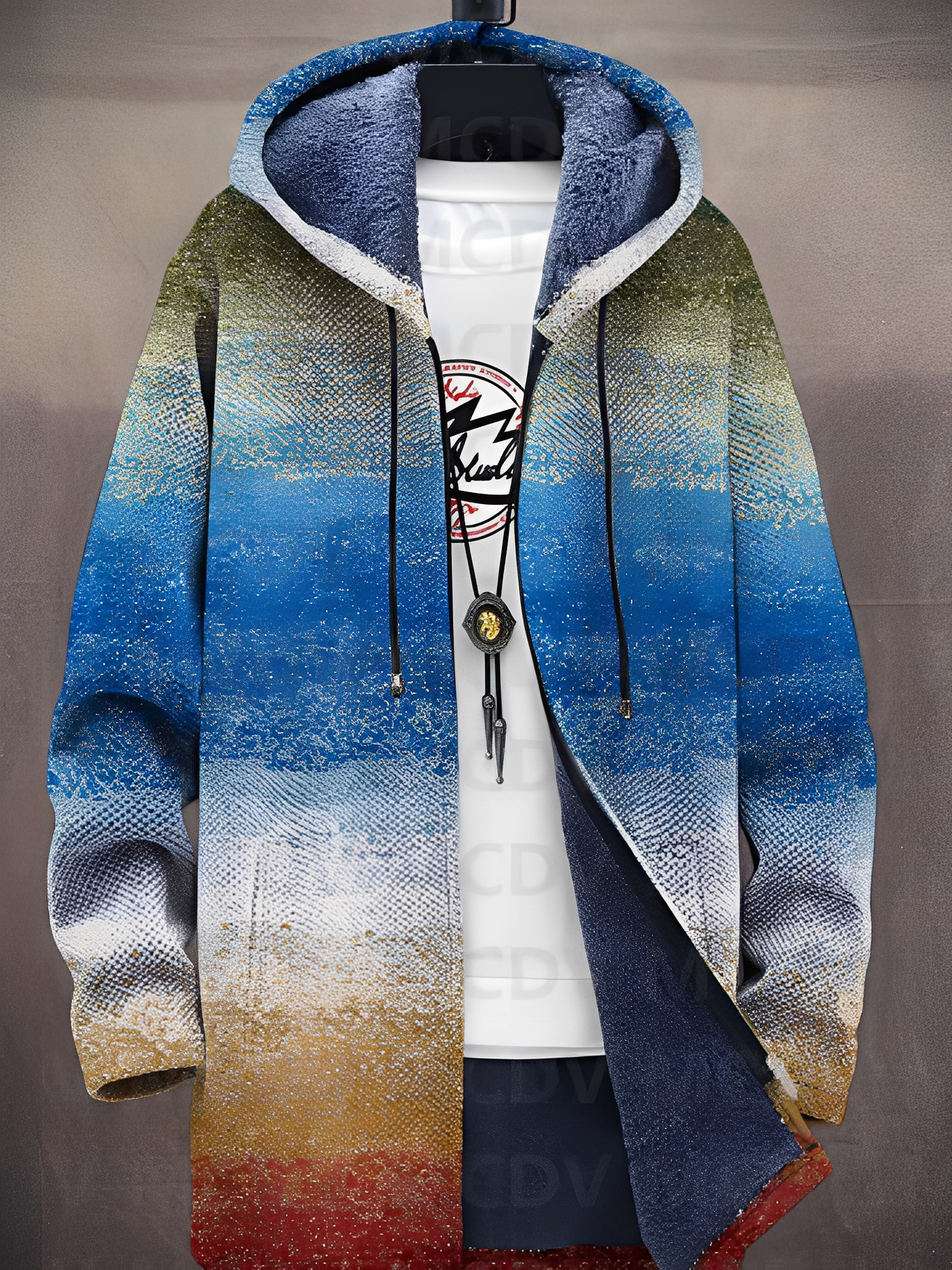 Trenton - Modische Herrenjacke mit Kapuze und Print