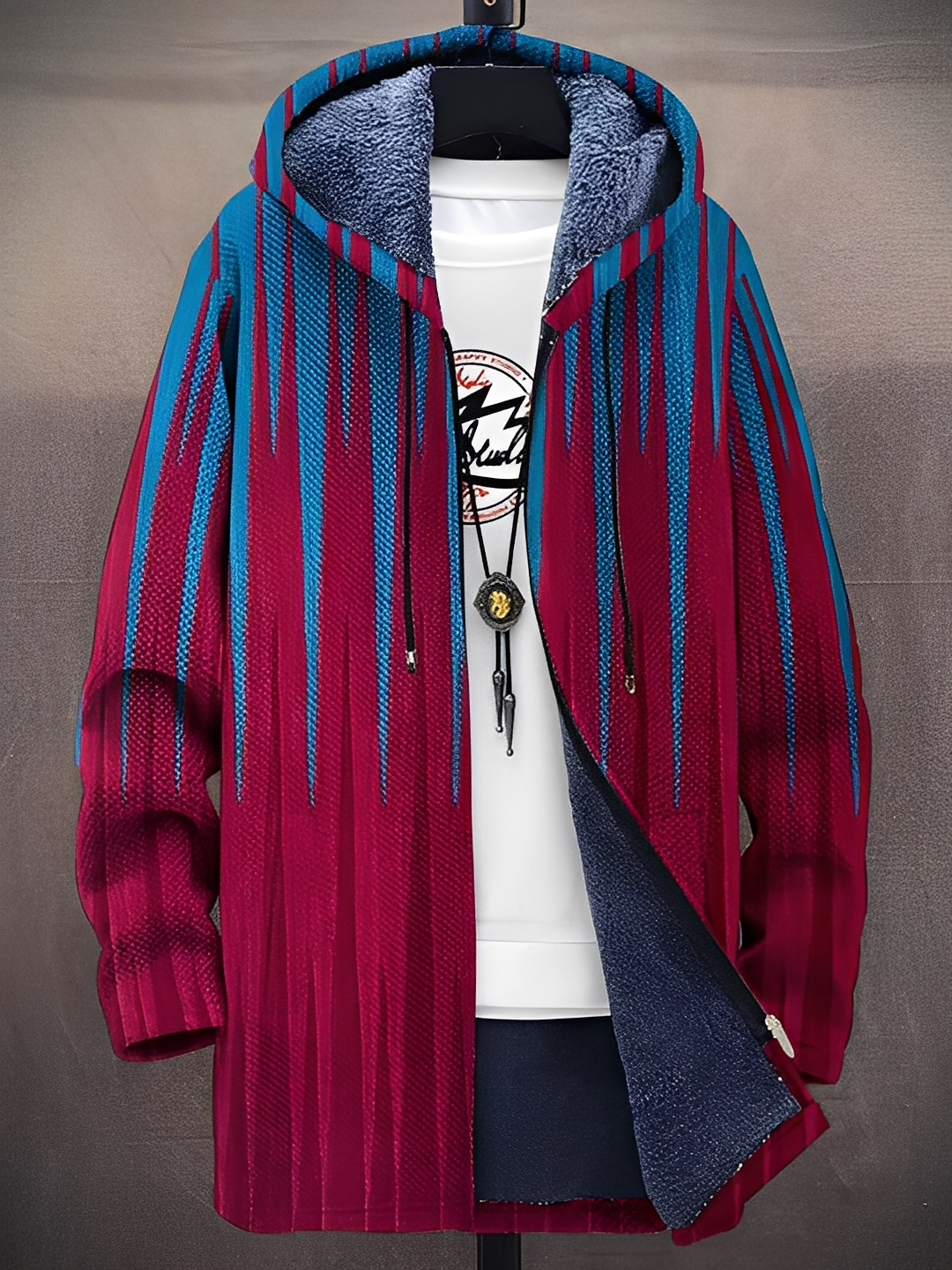 Trenton - Modische Herrenjacke mit Kapuze und Print