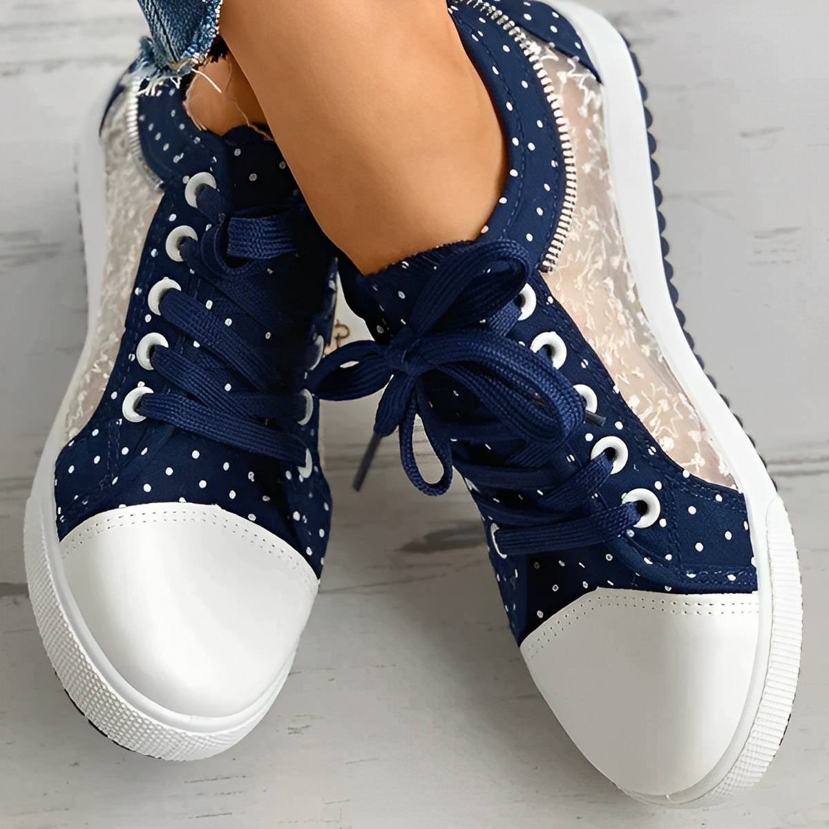 Desiree - Bequeme flache Damen-Sneaker aus Mesh