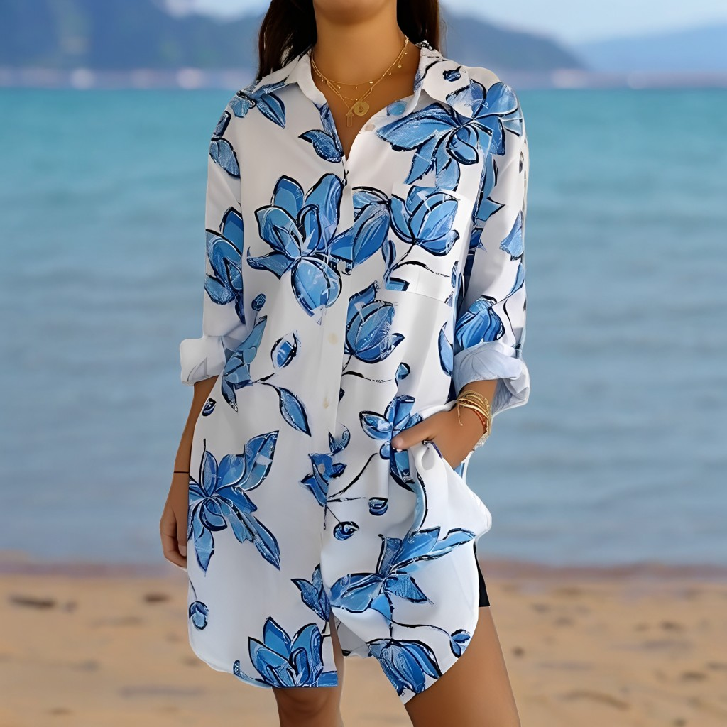 Hollie - Klassisches Damen-Hemdkleid mit Muster