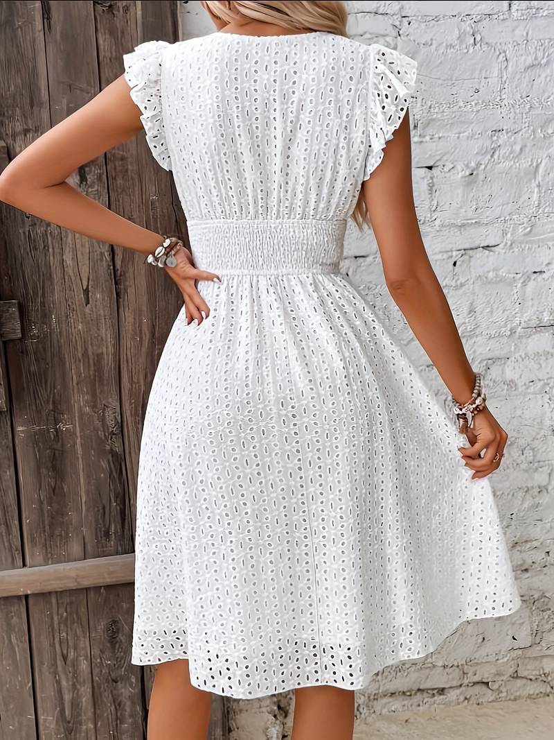Amalia - Geripptes Sommerkleid mit Volants