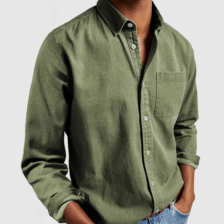 Blake - Bequemes Herren-Langarmshirt mit Kragen