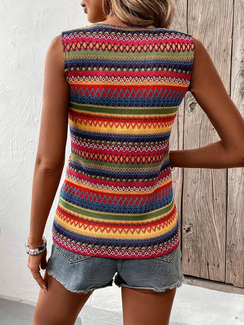 Corrina - Boho-Top mit Streifen für Damen