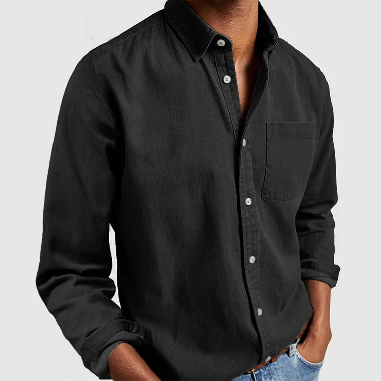 Blake - Bequemes Herren-Langarmshirt mit Kragen
